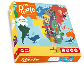Zielona Sowa, puzzle, Mapa świata, 300 el. - Zielona Sowa