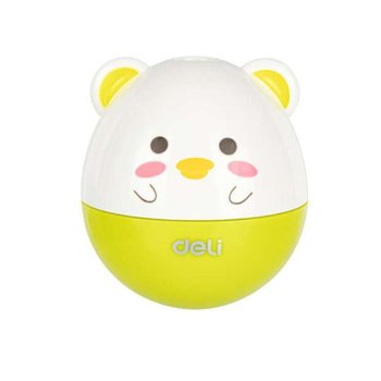 Zielona Temperówka Deli 1 Otwór Z Pojemnikiem - DELI