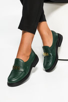 Zielone mokasyny skórzane damskie ze złotą ozdobą PRODUKT POLSKI Casu 20174-39