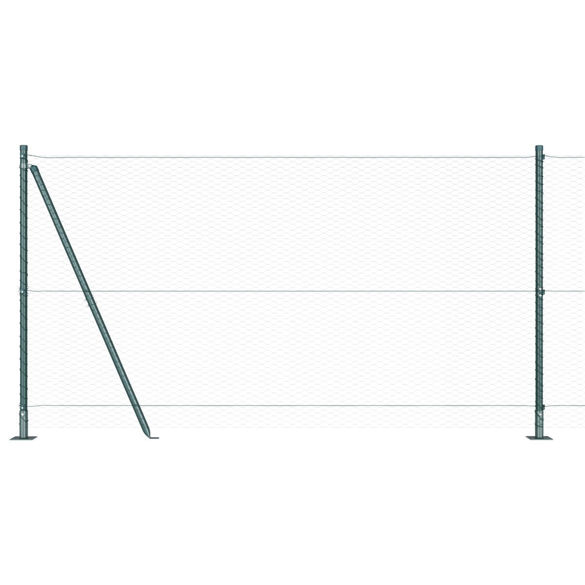 vidaXL - Euro - Omheining - met - 5 - U-Palen - Groen - 0.4x10 - m