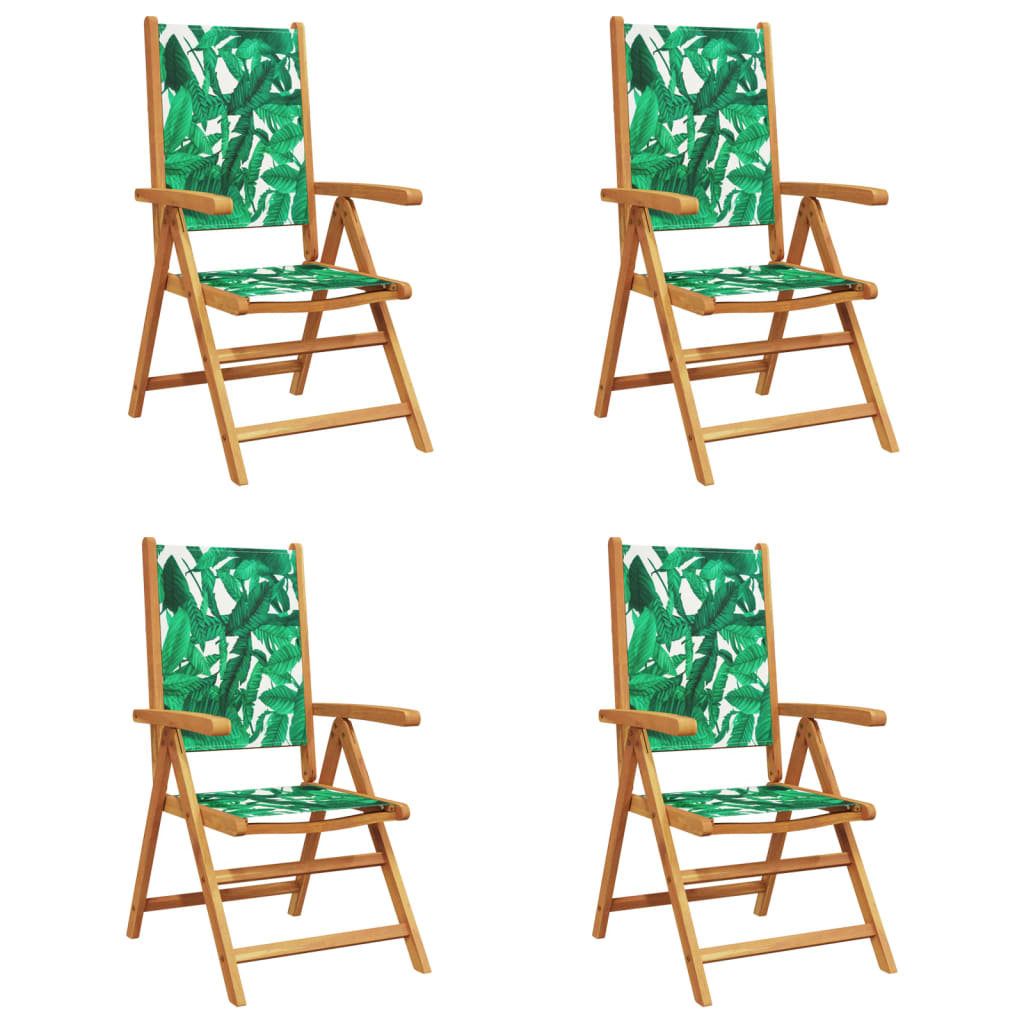 Zielone rozkładane krzesła ogrodowe z akacji 57 x 70 x 81-109 cm, 4 szt ...