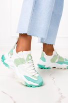 Zielone sneakersy na platformie damskie buty sportowe sznurowane Casu 8260-5-39