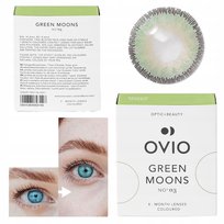 ZIELONE soczewki OVIO GREEN MOONS kontaktowe miesięczne hydrożelowe zerówki