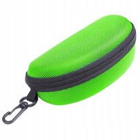 Zielone Sportowe ETUI NA OKULARY przeciwsłoneczne twarde zamek karabińczyk