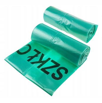 Zielone worki na śmieci 120L SZKŁO grube 10 szt. (1 rolka) 35 mikronów - e-pack