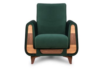 Zielony fotel do salonu welur GUSTAVO - Konsimo