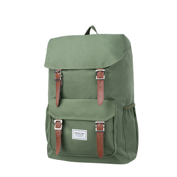 Zielony plecak ze wstawkami ze skóry ekologicznej - PUCCINI