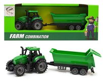 Zielony Traktor Z Przyczepą Dla Najmłodszych