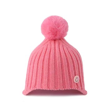 Zimowa czapka z pomponem różowa - be Snazzy