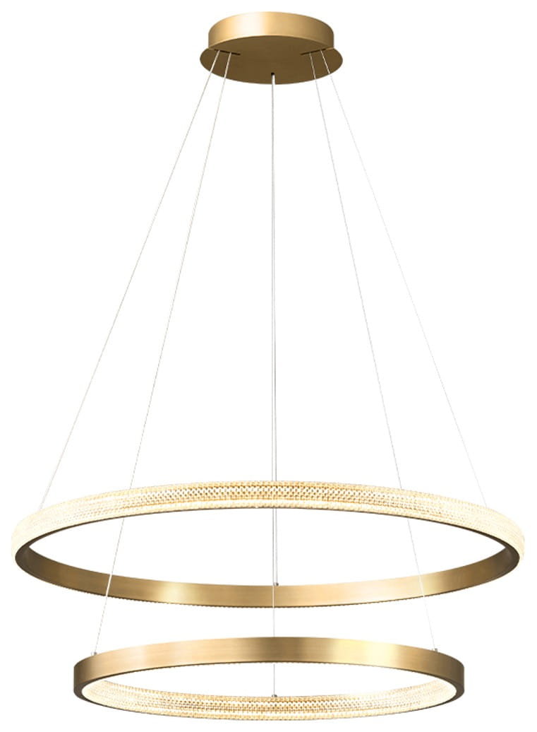 Zdjęcia - Żyrandol / lampa Zing Ring Double 60 A - żyrandol LED 60cm dwa pierścienie złoty mosiądz 