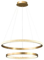 Zing Ring Double 60 A - żyrandol LED 60cm dwa pierścienie złoty mosiądz