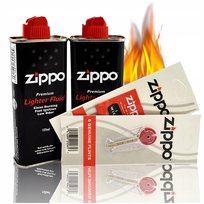 ZIPPO ORYGINALNY ZESTAW - 2x BENZYNA + KNOT + KAMIENIE + DO ZAPALNICZEK