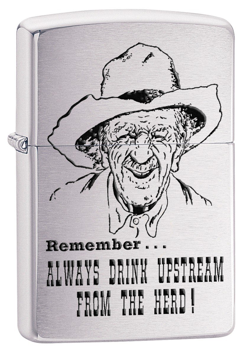 Zippo, Zapalniczka, Always Drink…, Brushed Chrome