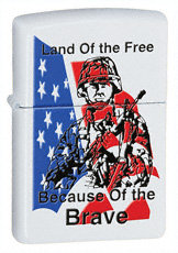 Zippo, Zapalniczka, Land Of Free, White Matte