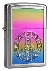 Zippo, Zapalniczka, Peace emblem, Street Chrome