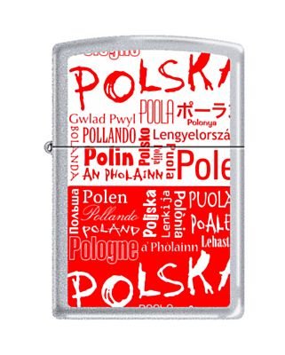 Zdjęcia - Zapalniczka Zippo, , Polska, napisy-nadruk, Satin Chrome