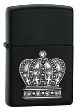 Zippo, Zapalniczka, The King of Bling Emblem, Black Matte