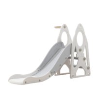 Zjeżdzalnia Rakieta Dla Dzieci Do Domu I Ogrodu Z Koszykówką Biało Szara