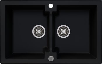 Zlew granitowy KERNAU KGS A 80 2B DEEP BLACK - KERNAU