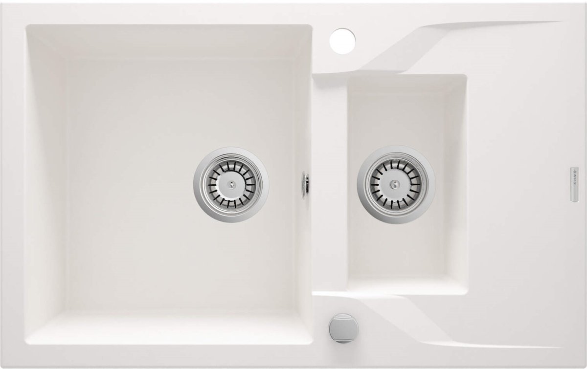 Deante Deante Zlewozmywak 1,5- Komorowy 78X49 Cm Z Krótkim Ociekaczem Andante Zqn A513 Alabaster