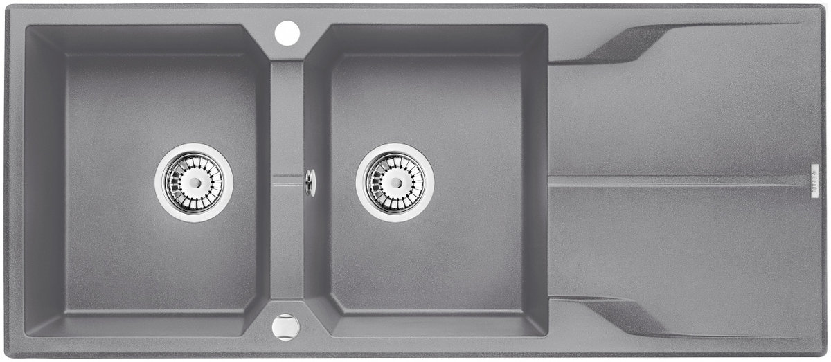 Deante Deante Szary Zlewozmywak Granitowy 2-Komorowy Z Ociekaczem Andante Zqn S213