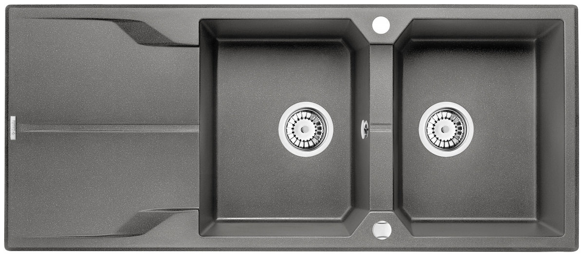 Deante Deante Zlewozmywak Granitowy 2-Komorowy Z Ociekaczem Andante Zqn T213 Antracyt