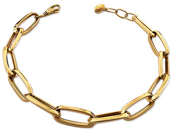 Złota bransoletka 585 duże łączone ogniwa elegancka na prezent - Lovrin