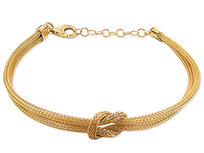 Złota bransoletka 585 subtelna łańcuszkowa podwójna z węzełkiem