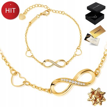 Złota Bransoletka Damska 585 Nieskończoność Serce Cyrkonie Dla Kobiety - Olivier Sanders