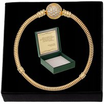 Złota Bransoletka Damska Modułowa Do Charms Serce Z Cyrkoniami 19Cm +Grawer