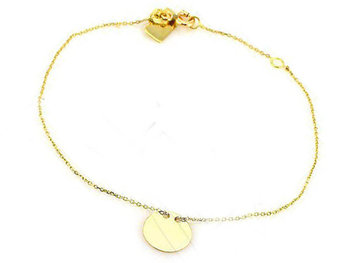 Złota bransoletka łańcuszkowa celebrytka 1.08 g z kółeczkiem żółte złoto 585 - Lovrin