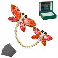 Złota Luksusowa Broszka Motyle Na Prezent + Grawer