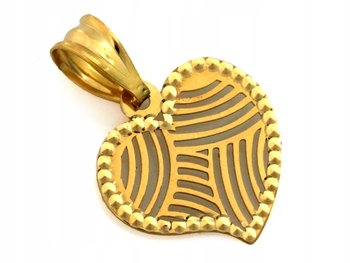 Złota przywieszka 585 małe ażurowe serduszko zdobione tłoczeniem 14kt - Lovrin