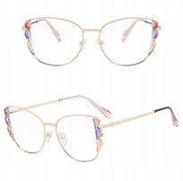 ZŁOTE Damskie Okulary Zerówki do KOMPUTERA Blue Light UV OPRAWKI Flexy