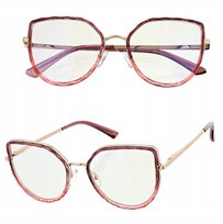 ZŁOTE Damskie Okulary ZERÓWKI do KOMPUTERA BLUE LIGHT UV OPRAWKI Teleskopy