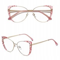 ZŁOTE Damskie Okulary ZERÓWKI do KOMPUTERA BLUE LIGHT UV OPRAWKI Teleskopy