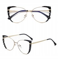 ZŁOTE Damskie Okulary ZERÓWKI do KOMPUTERA BLUE LIGHT UV OPRAWKI Teleskopy