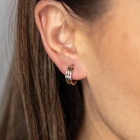 Złote kolczyki 585 Ażurowe Kółka diamentowane prezent