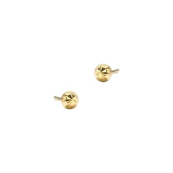 Złote kolczyki  585 kulki diamentowane 3,5mm sztyft - Monilu