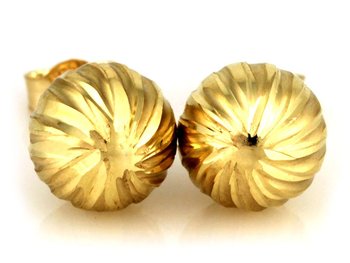 Złote kolczyki 585 na sztyft diamentowane 1.27g - Lovrin