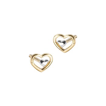 Złote kolczyki 585 Serduszka dla małej damy - Monilu