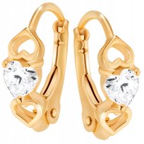 Złote kolczyki 925 dla dziewczynki serduszka