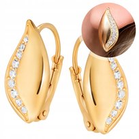 Złote kolczyki angielskie zapięcie srebro 925 pozłacane