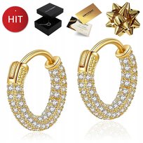 Złote Kolczyki Damskie 585 Z Kryształami Swarovski Grawer Prezent Dla Żony