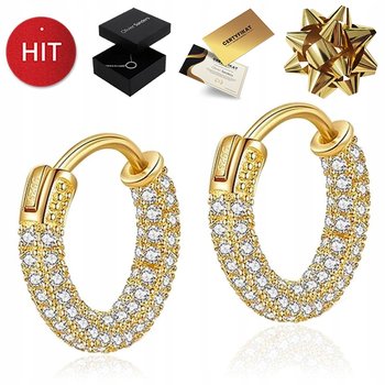 Złote Kolczyki Damskie 585 Z Kryształami Swarovski Grawer Prezent Dla Żony - Olivier Sanders