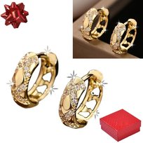 Złote kolczyki damskie Cyrkonie pozłacane Biżuteria dla Kobiet prezent