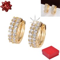 Złote kolczyki damskie Cyrkonie pozłacane Biżuteria dla Kobiet prezent