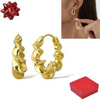 Złote kolczyki damskie pozłacane Biżuteria dla Kobiet Stal prezent