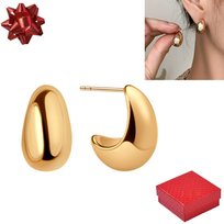 Złote kolczyki damskie pozłacane Łezka Biżuteria dla Kobiet Stal prezent