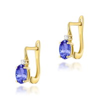 Złote kolczyki K0011 Tanzanit 2 x 0,40ct żółte złoto pr. 585 Jubiler Monika